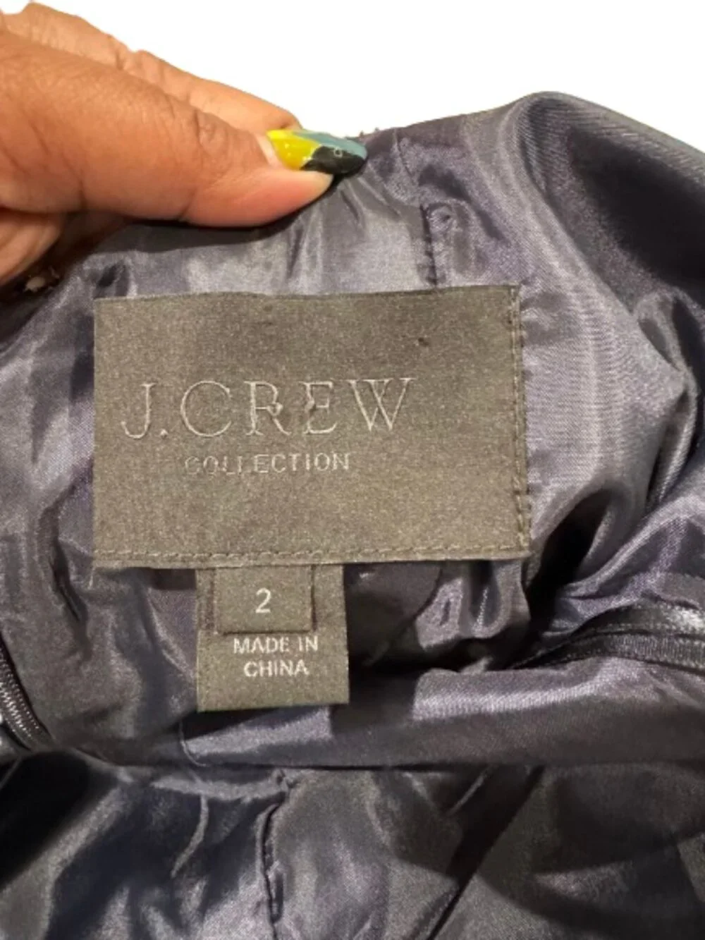 J. Crew Navy Metallic Floral Fit-and-Flare Dress